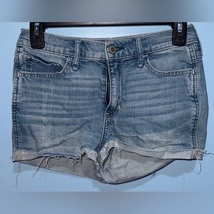 Hollister Blue Jean Shorts with Frayed Hem